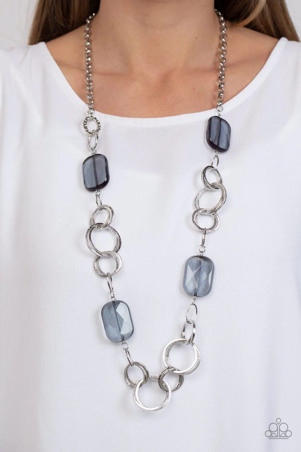 Paparazzi Stained Glass Glamour Silver Necklace