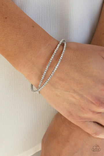 Paparazzi Plus One Status - White Bracelet