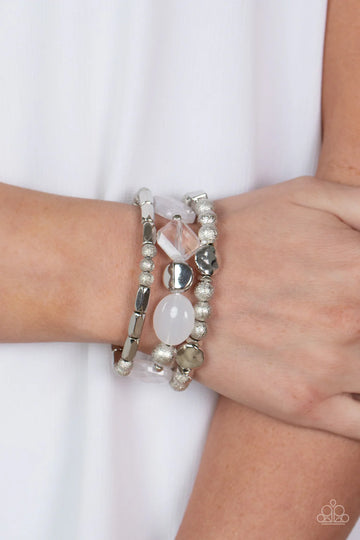 Paparazzi Marina Magic - White Bracelet