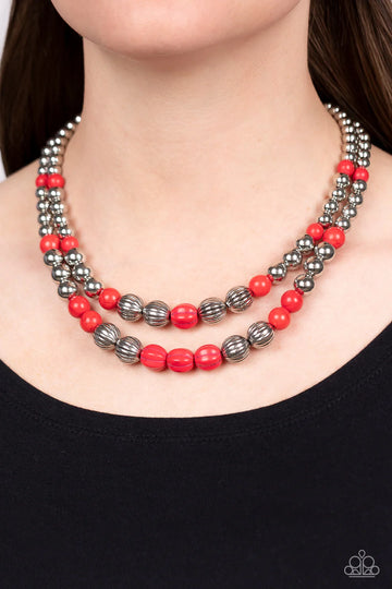 Paparazzi Country Road Trip Red Necklace