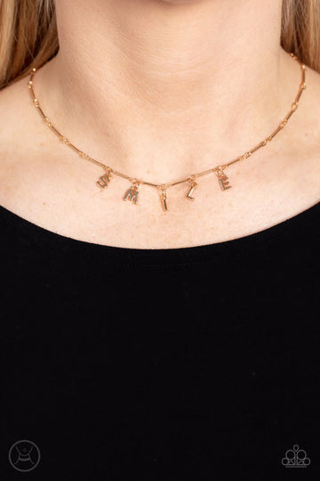 Paparazzi  Say My Name - Gold Necklace