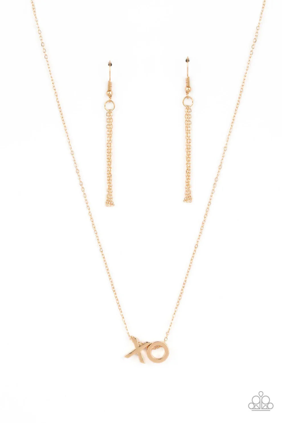 Paparazzi  Hugs and Kisses - Gold Necklace