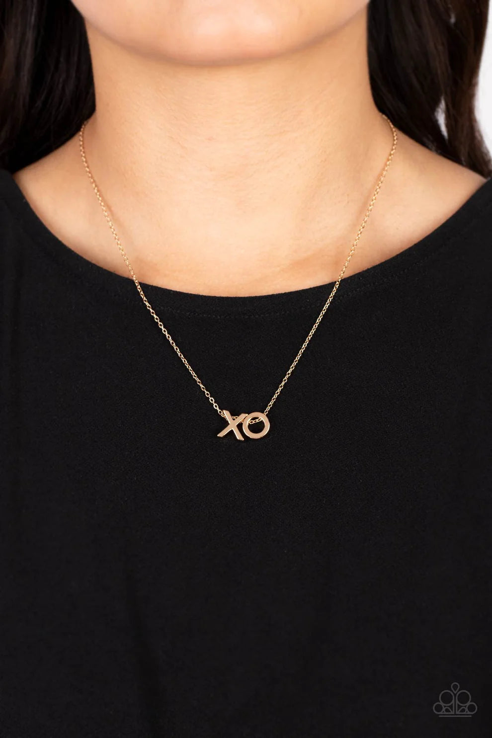 Paparazzi  Hugs and Kisses - Gold Necklace