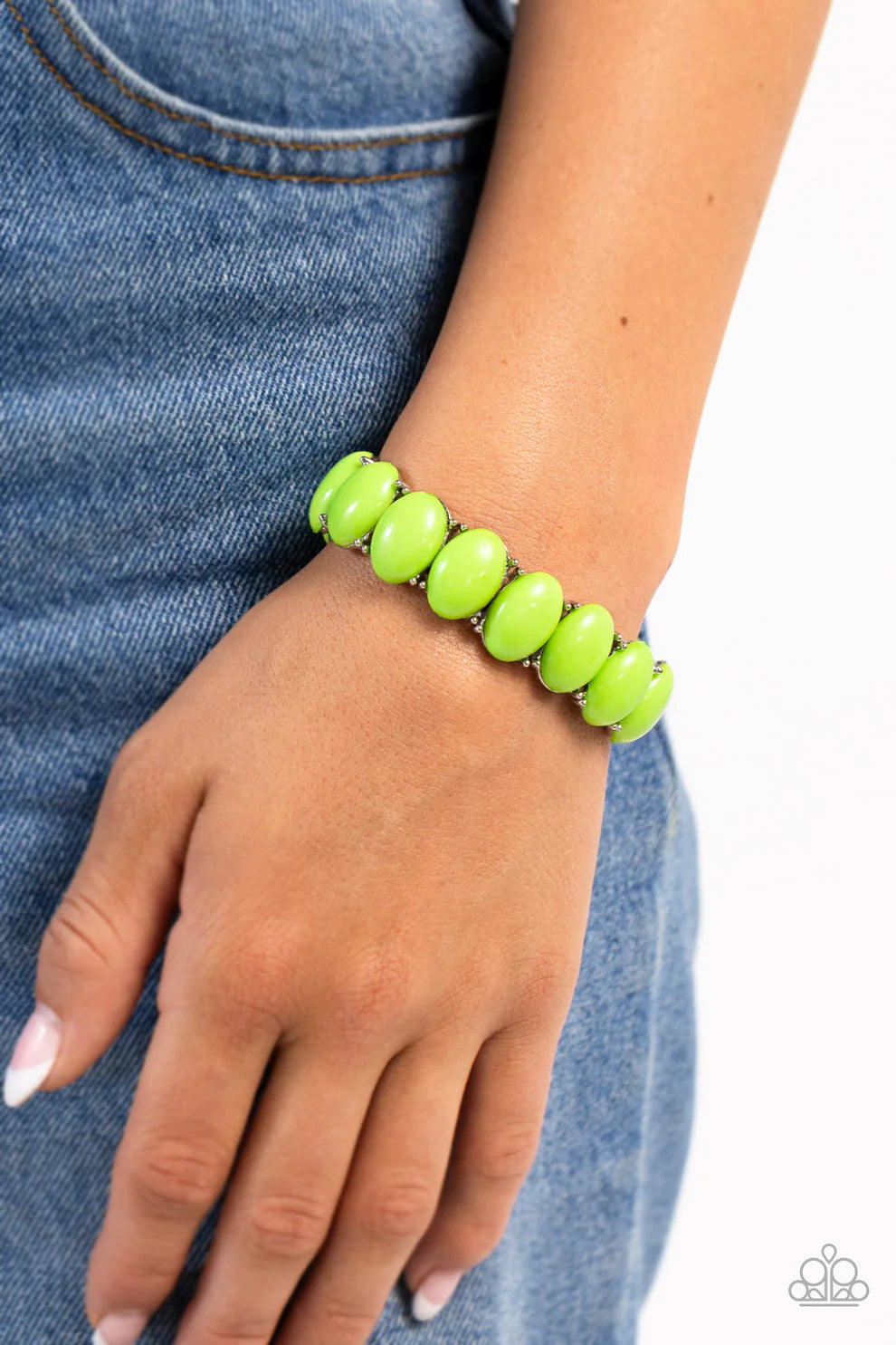 Paparazzi Starting Oval - Green Bracelet
