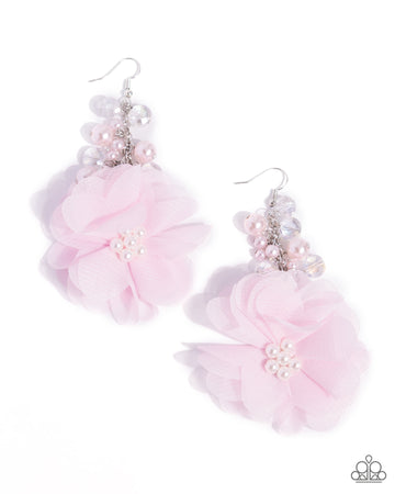 Fashionable Flower Girl - Pink Earring