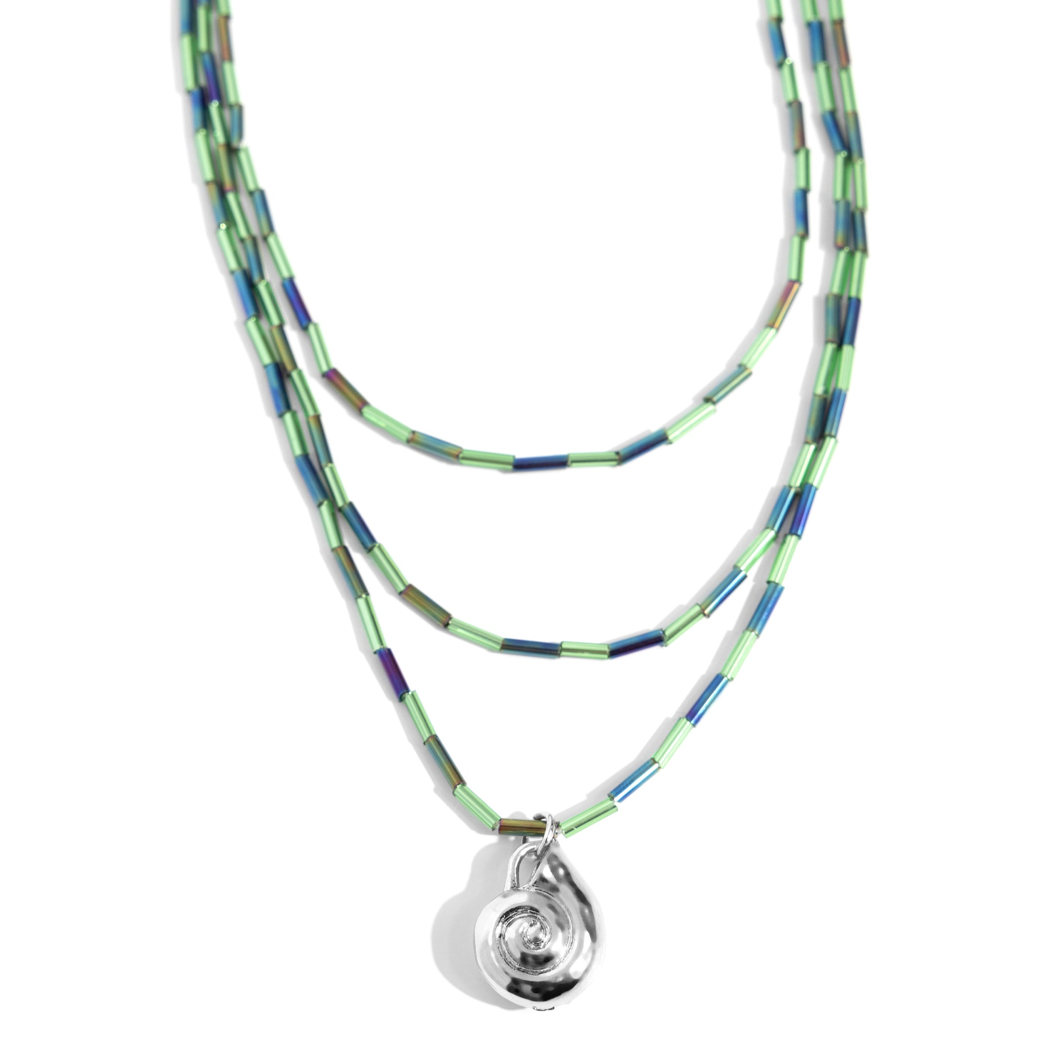 Spiral Safari - Green Necklace