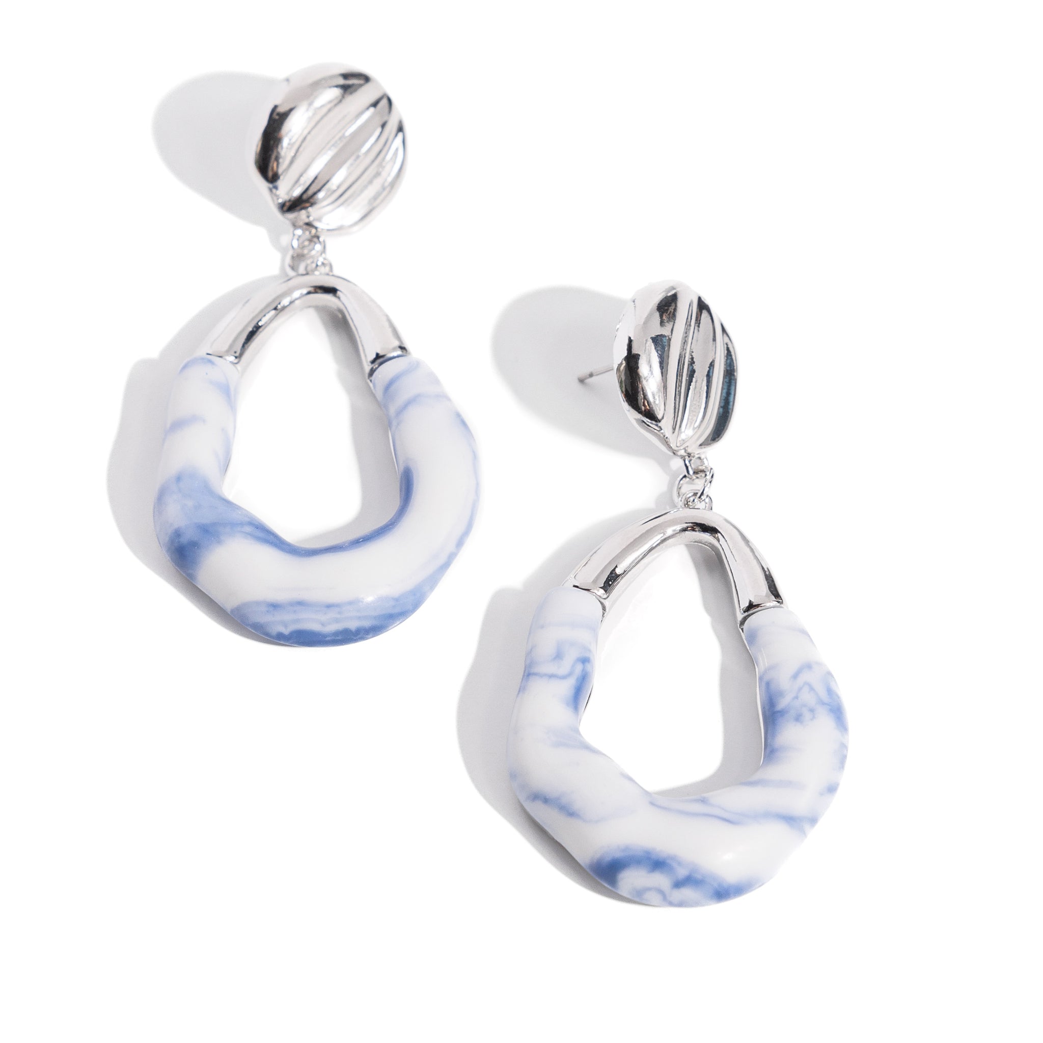 High-Sheen Swirls - Blue Earring