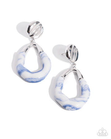 High-Sheen Swirls - Blue Earring