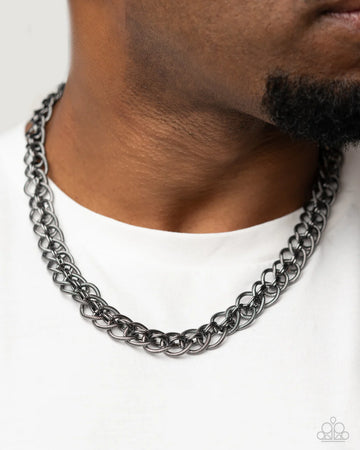 Paparazzi Coiled Conviction - Black Men's Necklace