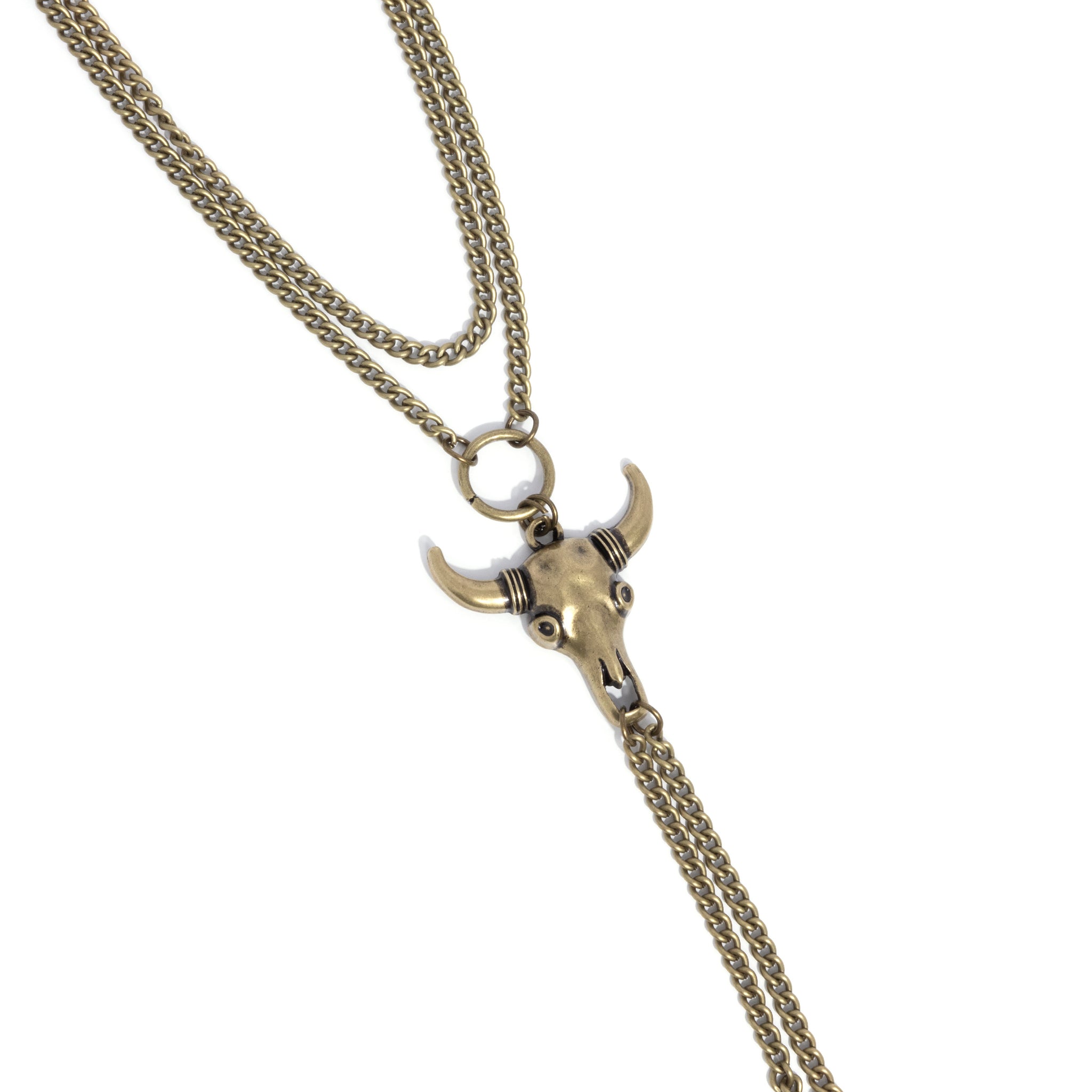 Layered Longhorn - Brass Necklace