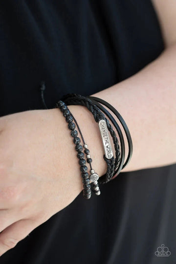 Paparazzi Change The World - Black Bracelet