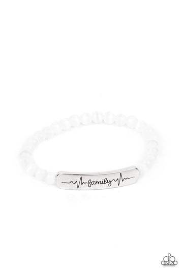 Family is Forever - White Bracelet