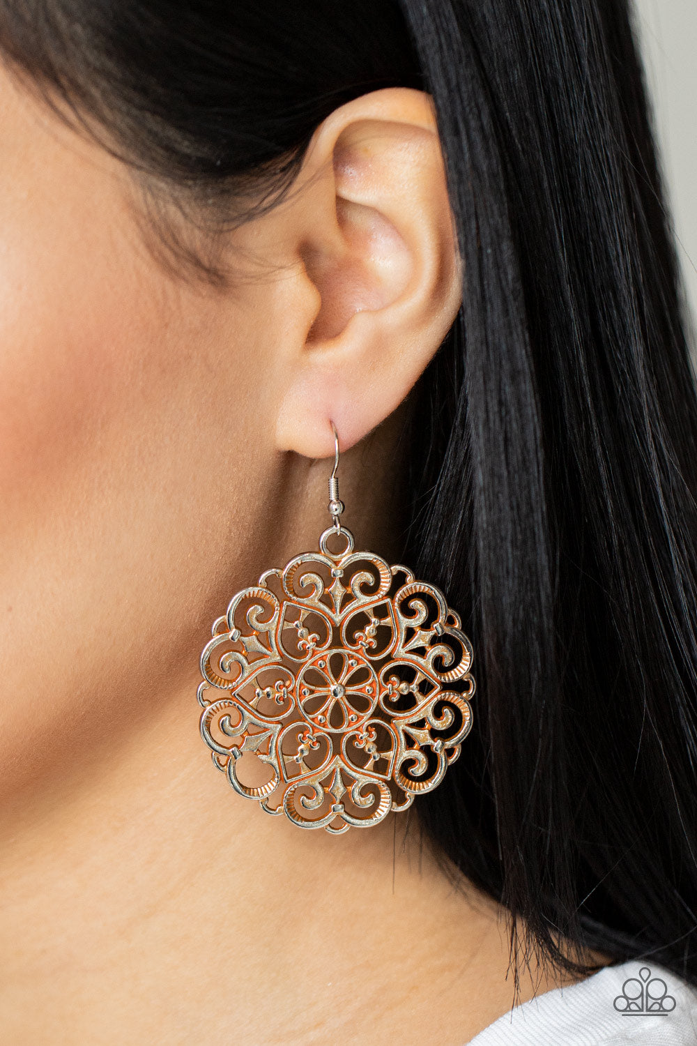 MANDALA Effect - Orange Earring