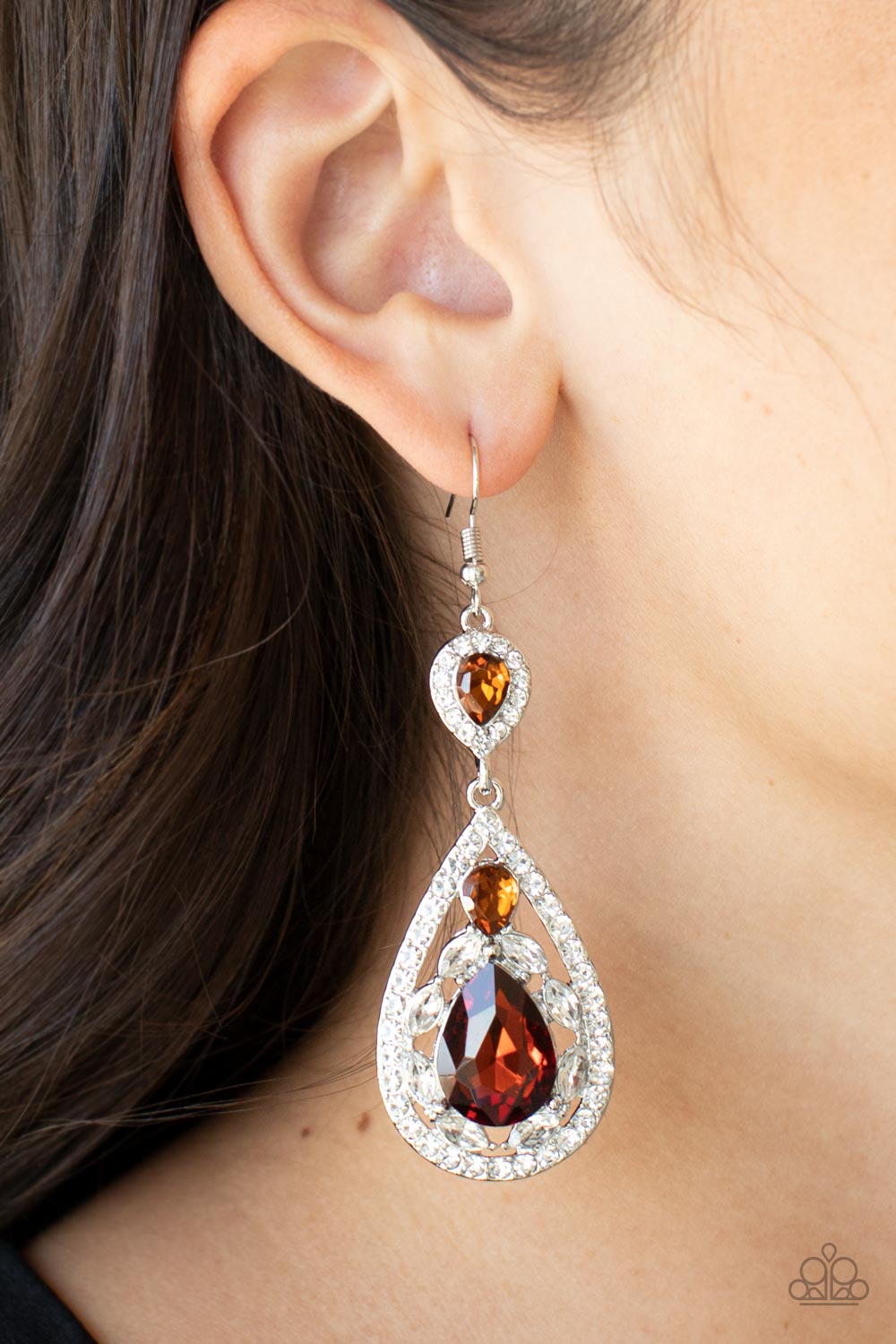 Posh Pageantry - Brown Earring