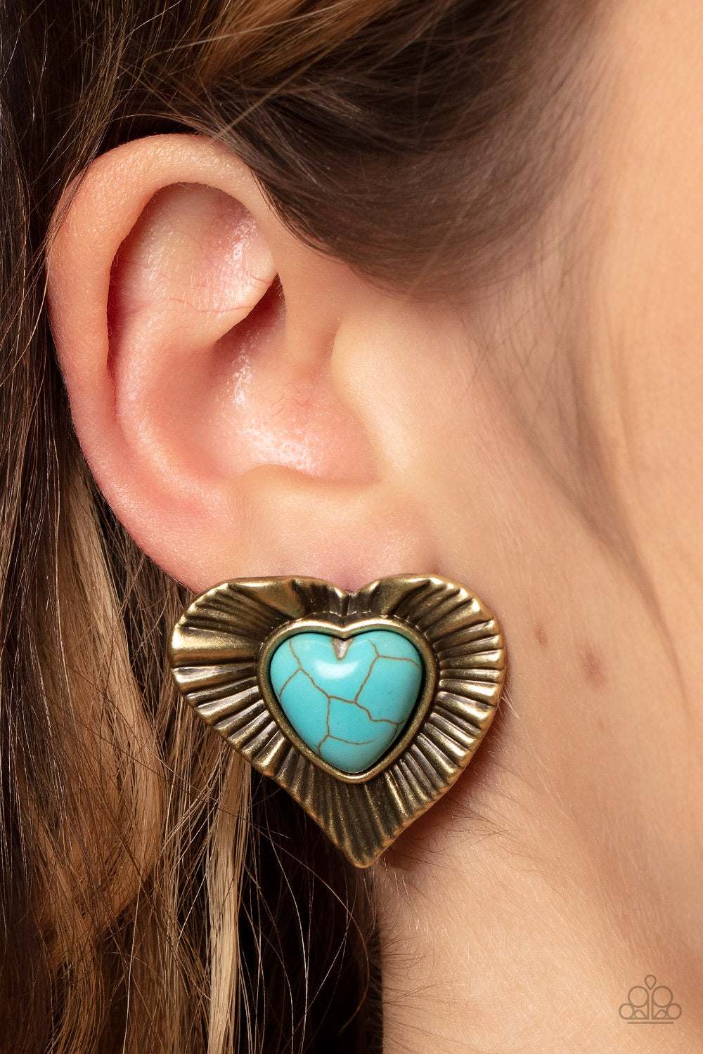 Rustic Romance - Brass Earring