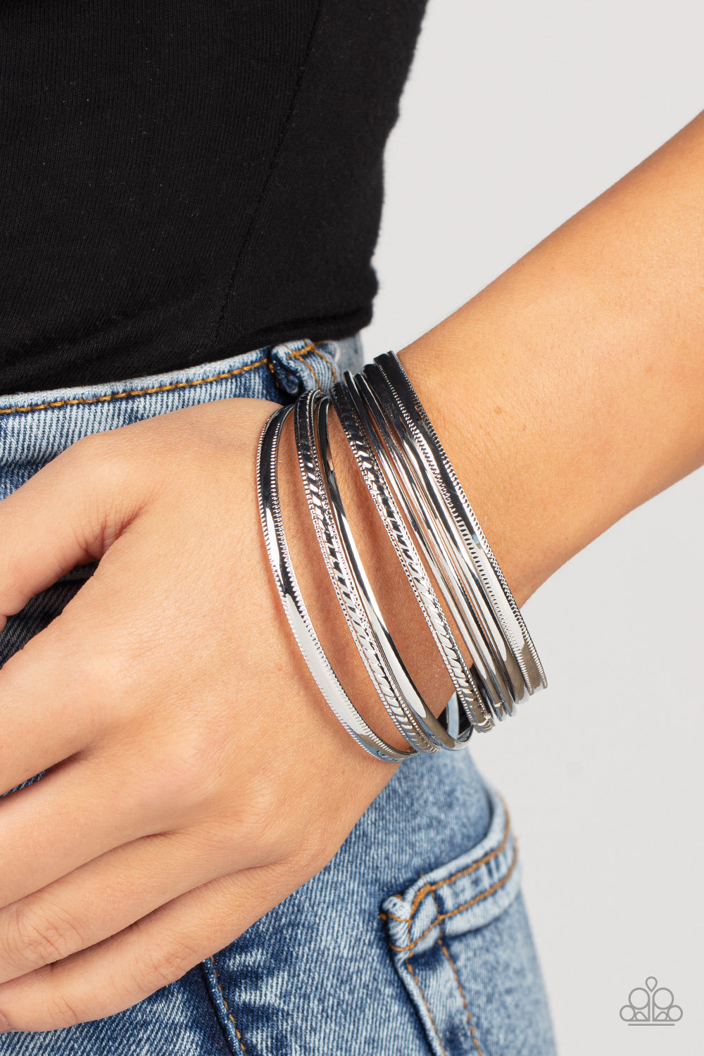 Stackable Shimmer - Silver Bracelet Bracelet