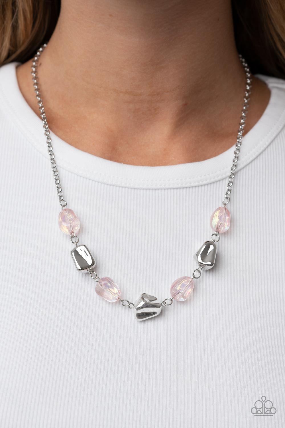 Inspirational Iridescence - Pink Necklace