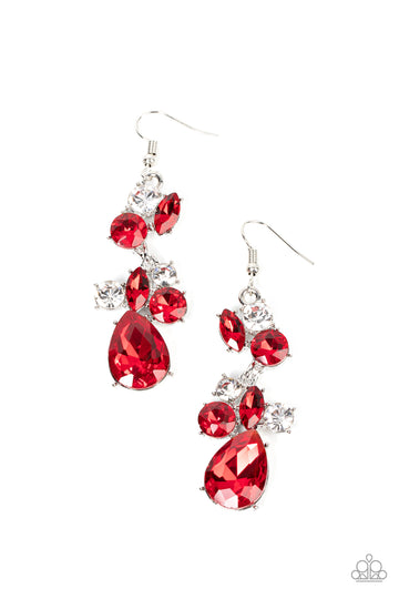 Rhinestone Reveler - Red Earring