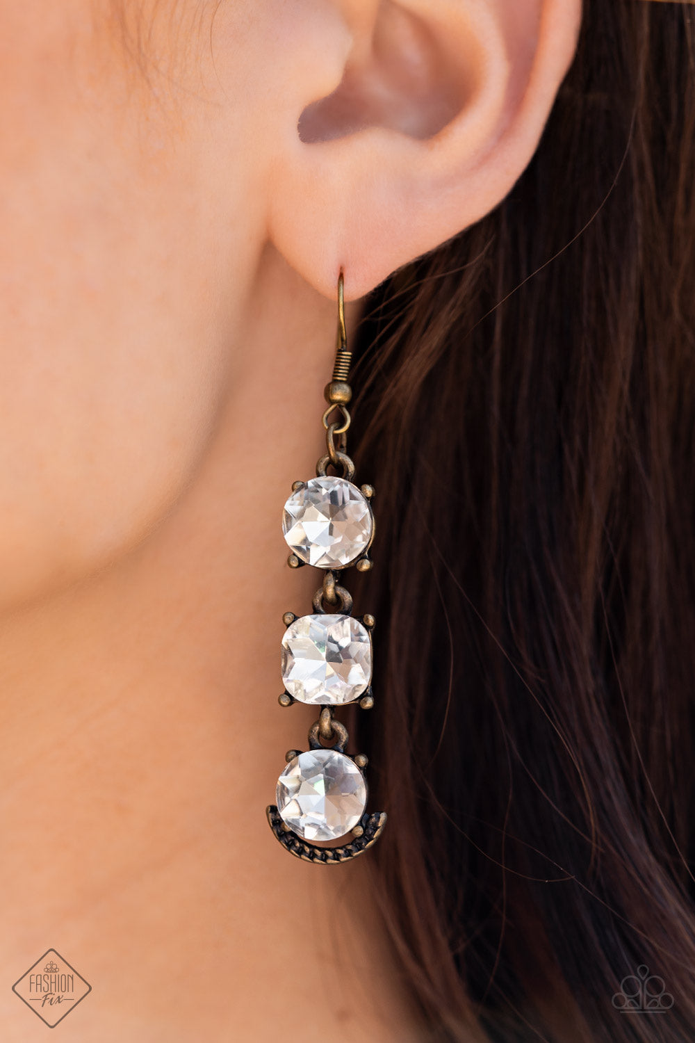 Determined to Dazzle - Brass Earring