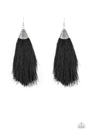 Tassel Temptress Black Earring